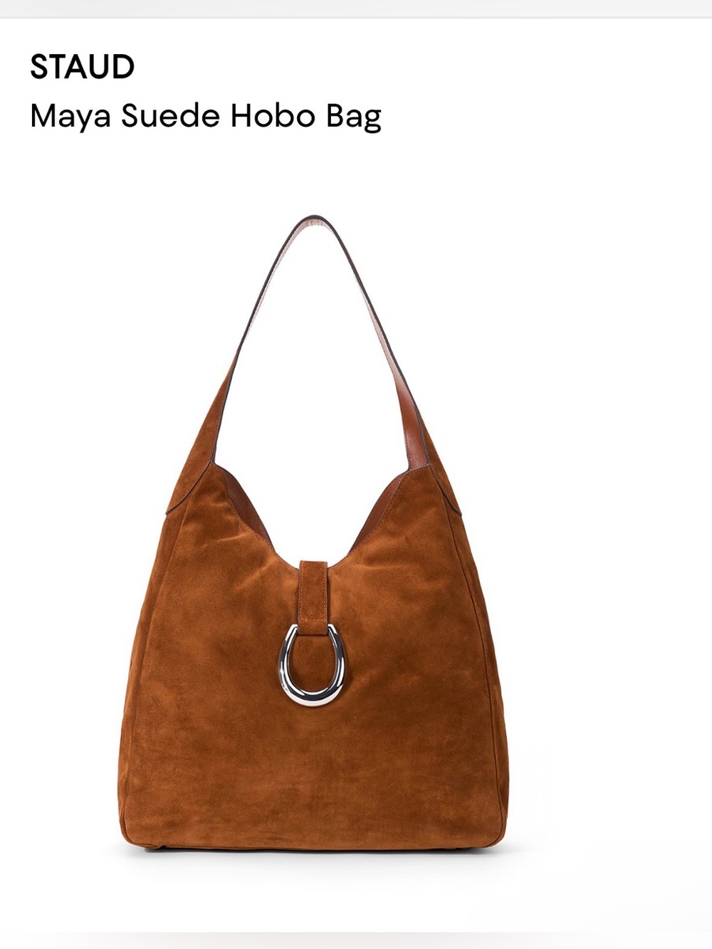 STAUD Maya Hobo Bag. Color: Tobacco.